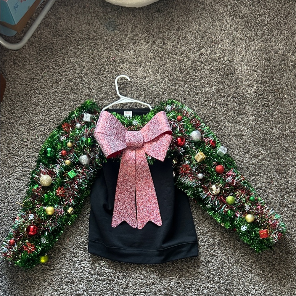 Handmade Christmas Wreath Sweater. OBO